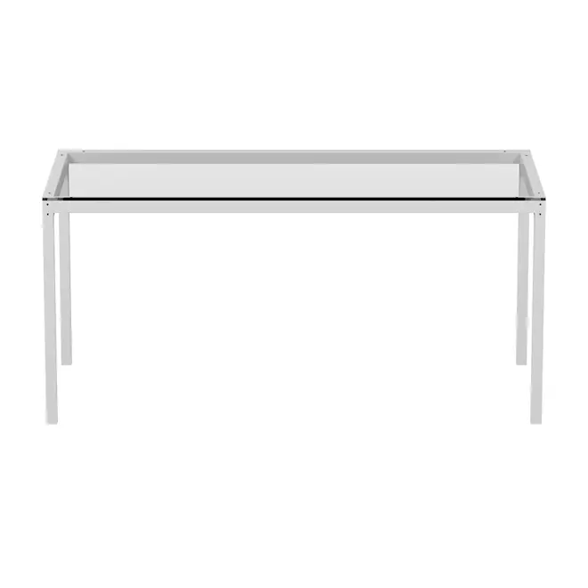 MESA 1,60 M X 75 CM TAMPO VIDRO METRIC - BRANCO/INCOLOR - Foto 1