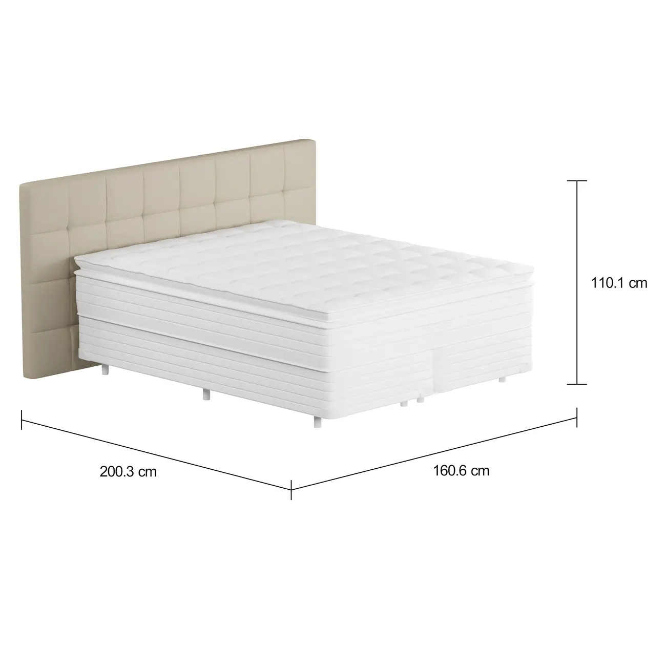 CAMA QUEEN/KING SOX MIDDY - BEGE - Foto 2