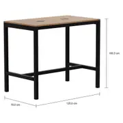 METRIC MESA ALTA 120X70 C/CAIXA CONECT. - PRETO/FREIJÓ - Foto 2
