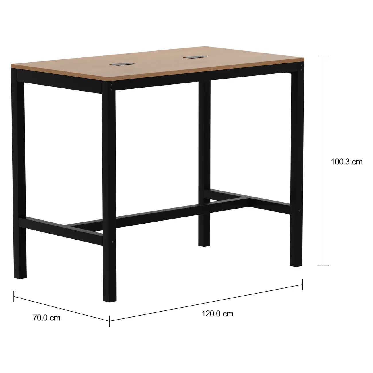 METRIC MESA ALTA 120X70 C/CAIXA CONECT. - PRETO/FREIJÓ - Foto 2