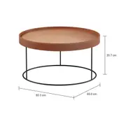 MESA DE CENTRO REDONDA 65 CM PELICANO - PRETO/WHISKY - Foto 2
