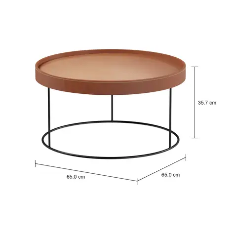 Imagem com medidas do produto MESA DE CENTRO REDONDA 65 CM PELICANO