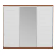 GUARDA-ROUPAS C/ 1 PORTA ESPELHADA FRIZ - BRANCO/FREIJÓ - Foto 1