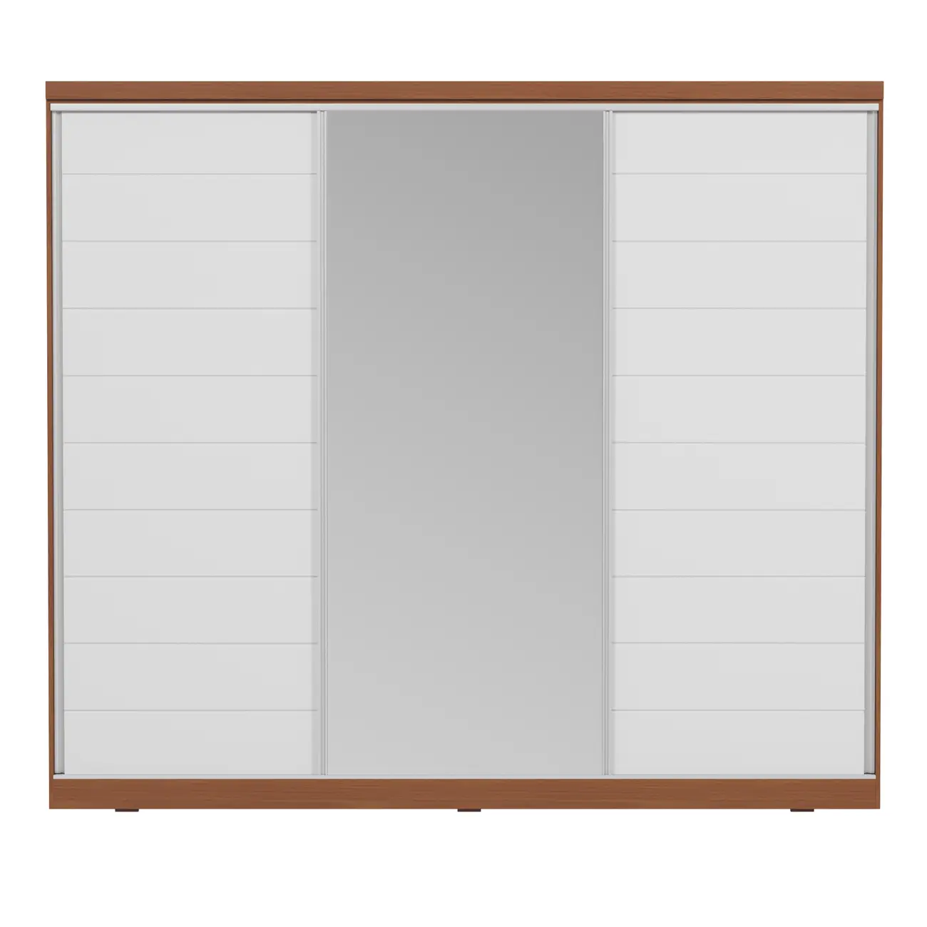 GUARDA-ROUPAS C/ 1 PORTA ESPELHADA FRIZ - BRANCO/FREIJÓ - Foto 1