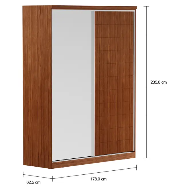 GUARDA-ROUPAS COM 1 PORTA ESPELHADA FRIZ - PRATA/FREIJÓ - Foto 3