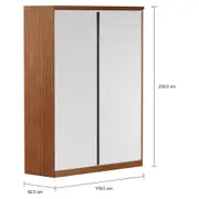 GUARDA-ROUPAS COM 1 PORTA ESPELHADA FRIZ - BRANCO/FREIJÓ - Foto 2