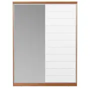 GUARDA-ROUPAS COM 1 PORTA ESPELHADA FRIZ - BRANCO/FREIJÓ - Foto 1