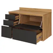 INFERIOR 120 3GV/2 PORTAS C/ TAMPO TOAST - OAK TAMMI/KONKRET - Foto 2
