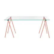 MESA 1,60 M X 75 CM TRET - MELÃO/INCOLOR - Foto 1