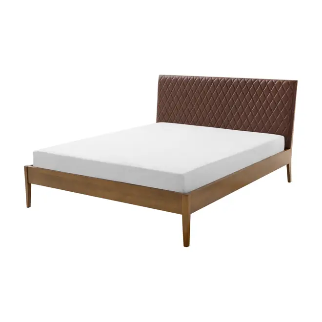 CAMA QUEEN C/CABECEIRA HIPNOS MATELASSÊ - NOZES/CAFÉ - Foto 1