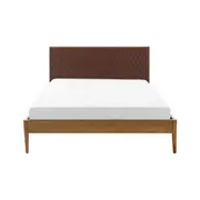 CAMA QUEEN C/CABECEIRA HIPNOS MATELASSÊ - NOZES/CAFÉ - Foto 2