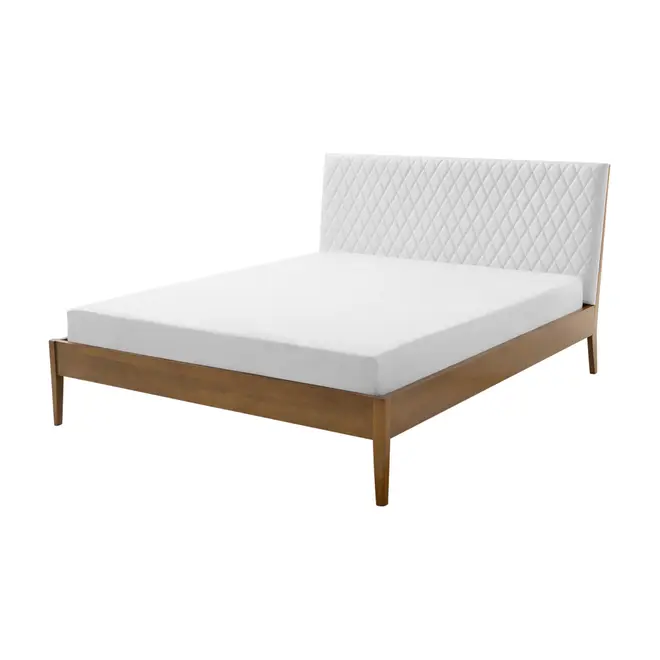 CAMA QUEEN C/CABECEIRA HIPNOS MATELASSÊ - NOZES/BRANCO - Foto 1