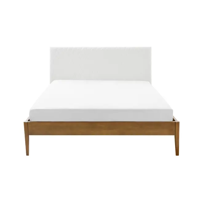 CAMA QUEEN C/CABECEIRA HIPNOS MATELASSÊ - NOZES/BRANCO - Foto 2