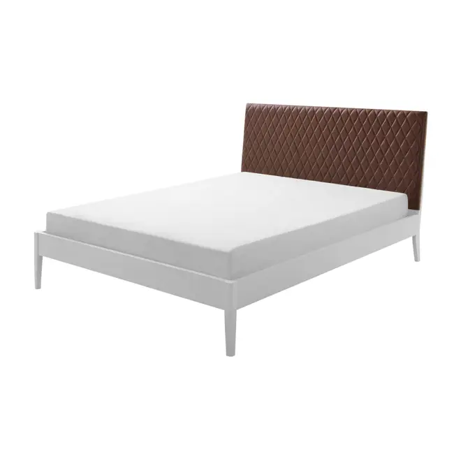 CAMA QUEEN C/CABECEIRA HIPNOS MATELASSÊ - BRANCO/CAFÉ - Foto 1