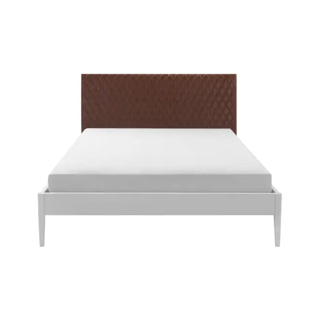 CAMA QUEEN C/CABECEIRA HIPNOS MATELASSÊ - BRANCO/CAFÉ - Foto 2