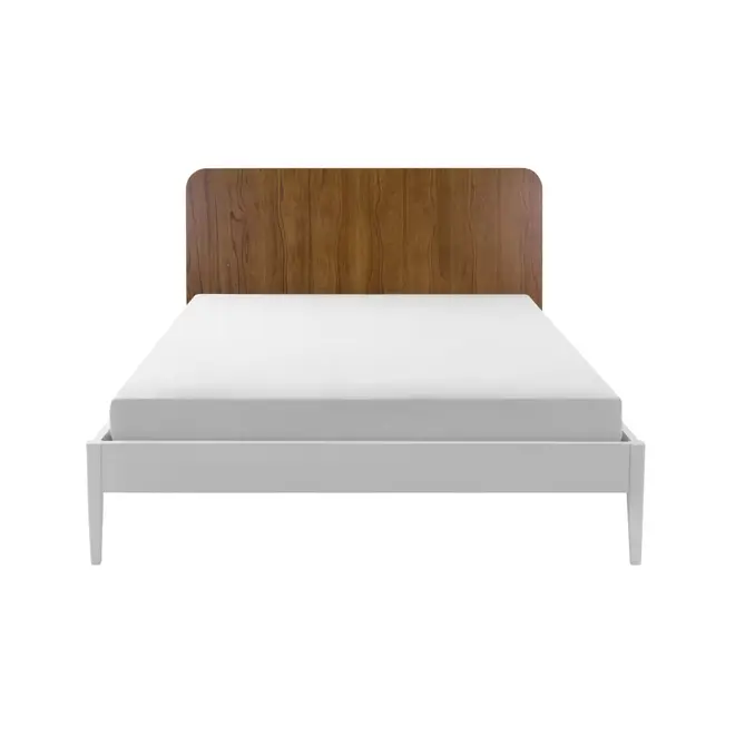 CAMA QUEEN C/CABECEIRA HIPNOS PLANOS - BRANCO/NOZES - Foto 2