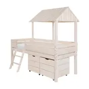CAMA DE SOLT. C/ CAIXA E BAÚ WOOD CAMP - BRANCO LAVADO - Foto 2