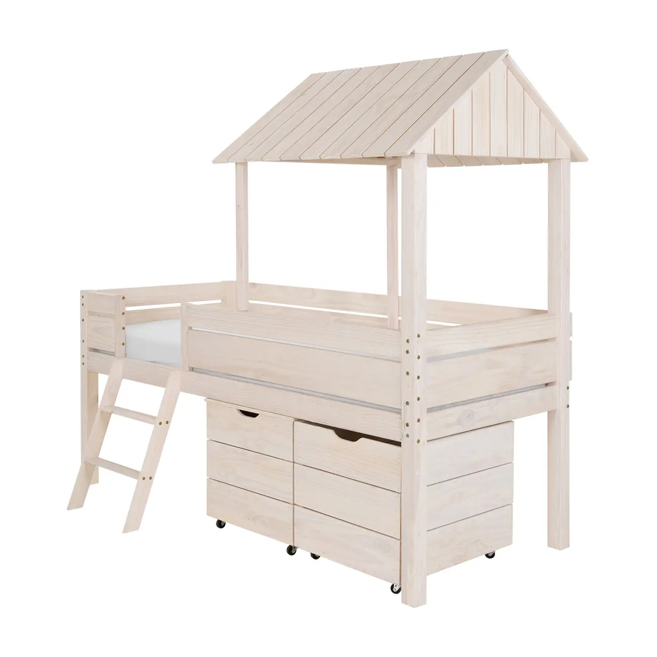 CAMA DE SOLT. C/ CAIXA E BAÚ WOOD CAMP - BRANCO LAVADO - Foto 2