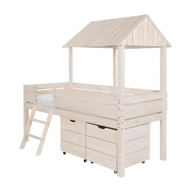 CAMA DE SOLT. C/ CAIXA E BAÚ WOOD CAMP - BRANCO LAVADO - Foto 2