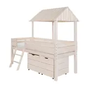 CAMA DE SOLT. C/ CAIXA E BAÚ WOOD CAMP - BRANCO LAVADO - Foto 3