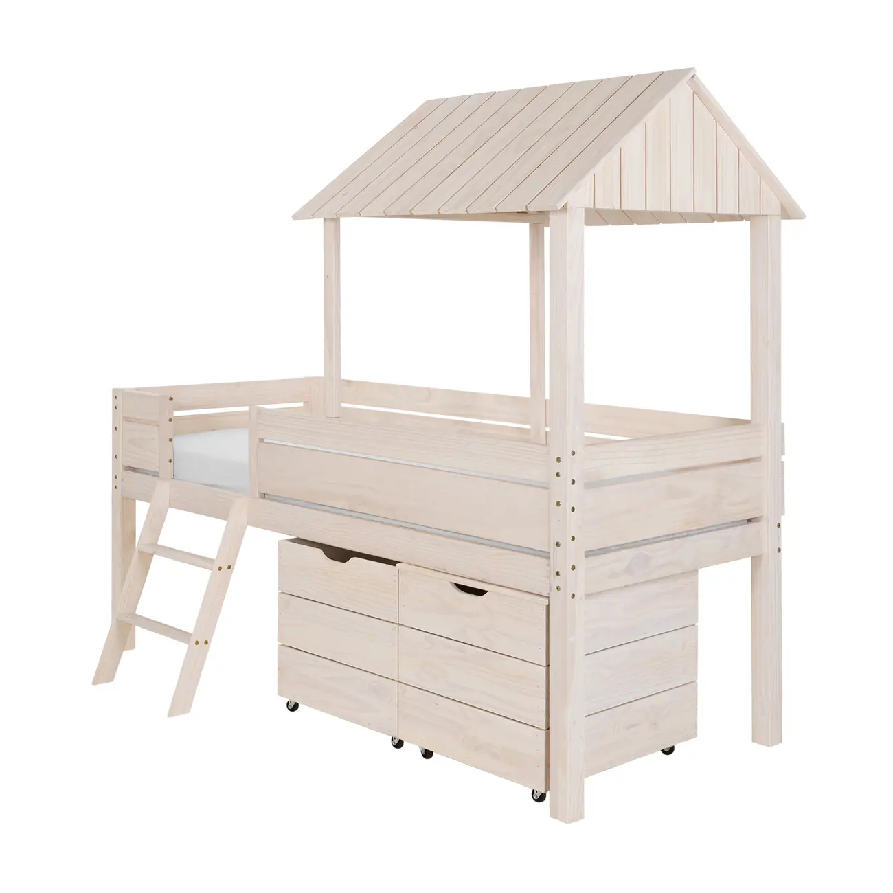 CAMA DE SOLT. C/ CAIXA E BAÚ WOOD CAMP - BRANCO LAVADO - Foto 3