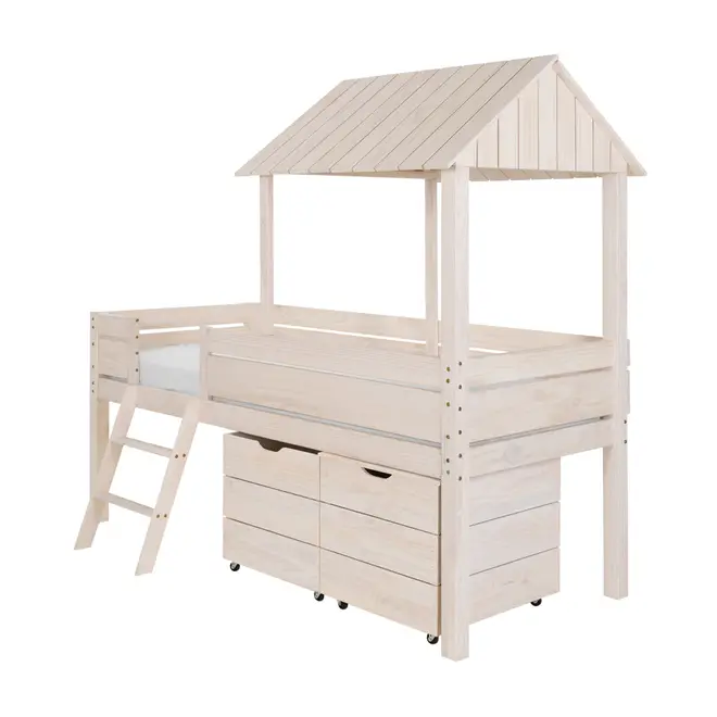 CAMA DE SOLT. C/ CAIXA E BAÚ WOOD CAMP - BRANCO LAVADO - Foto 3