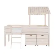 CAMA DE SOLT. C/ CAIXA E BAÚ WOOD CAMP - BRANCO LAVADO - Foto 4