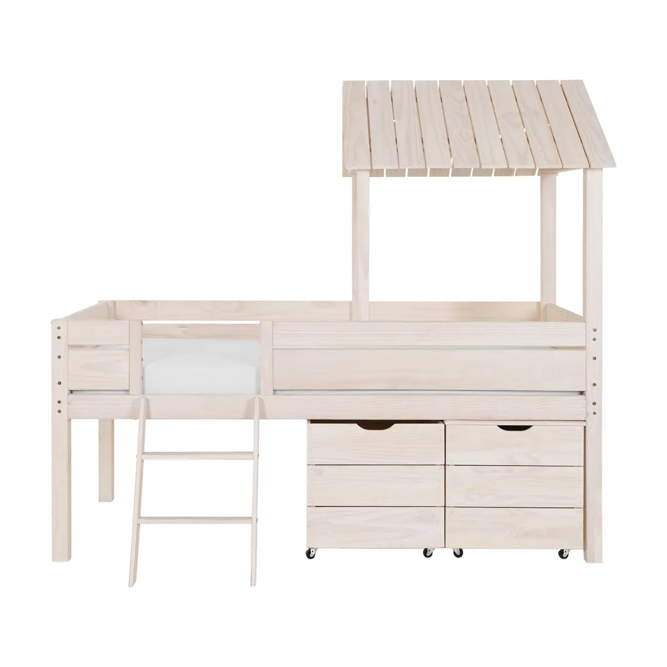 CAMA DE SOLT. C/ CAIXA E BAÚ WOOD CAMP - BRANCO LAVADO - Foto 4