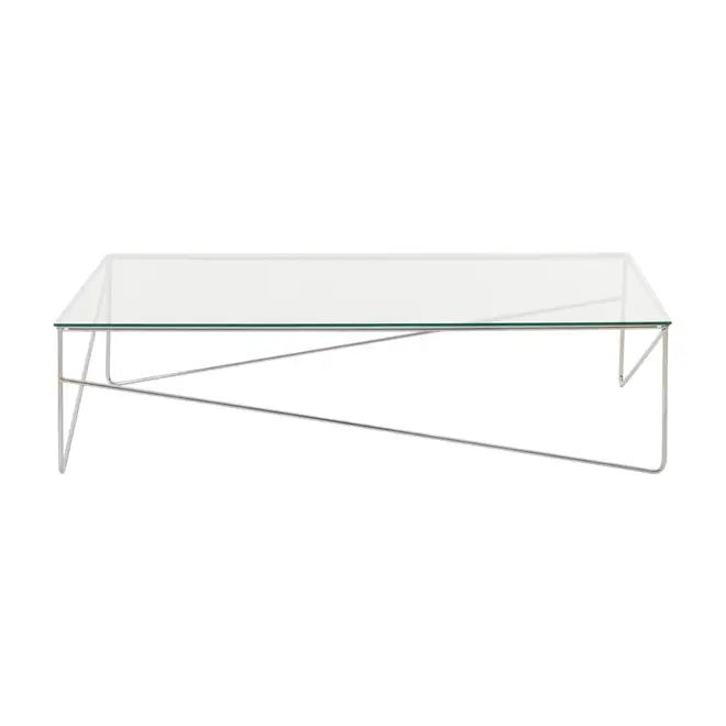 MESA DE CENTRO 1,10 M X 60 CM BATTRE - CROMADO/INCOLOR - Foto 1