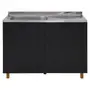 INFERIOR 1,20 M/2 PORTAS C/PIA LOGBOX - PRETO/INOX - Foto 1