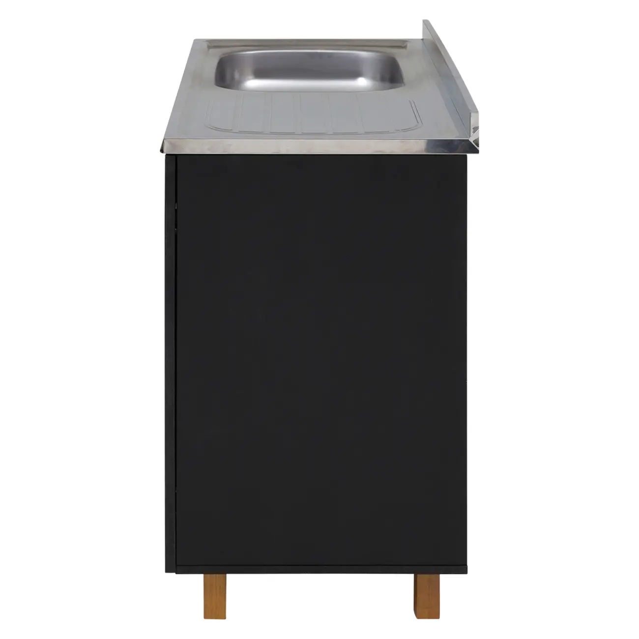 INFERIOR 1,20 M/2 PORTAS C/PIA LOGBOX - PRETO/INOX - Foto 3