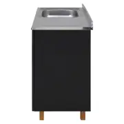 INFERIOR 1,20 M/2 PORTAS C/PIA LOGBOX - PRETO/INOX - Foto 3