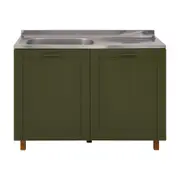 INFERIOR 1,20 M/2 PORTAS C/PIA LOGBOX - MUSGO/INOX - Foto 1