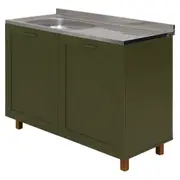 INFERIOR 1,20 M/2 PORTAS C/PIA LOGBOX - MUSGO/INOX - Foto 2