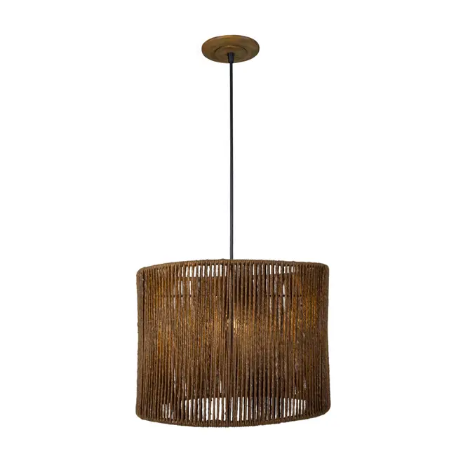 SUSPENSÃO JACUMÃ C/CÚPULA 25 CM X 35 CM - MARROM/NATURAL - Foto 2