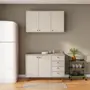 ARMÁRIO COZINHA COMPLETO 3 PÇS BGNZ LIN - BEGE/NOZES - Foto 1