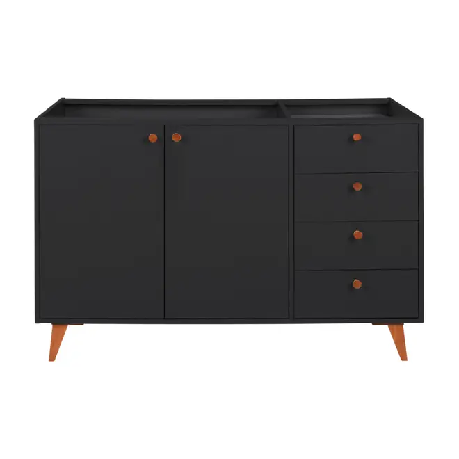 ARMÁRIO COZINHA COMPLETO 3 PÇS PTNZ LIN - PRETO/NOZES - Foto 3