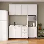 ARMÁRIO COZINHA COMPLETO 4 PÇS BRNZ LIN - BRANCO/NOZES - Foto 1