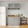 ARMÁRIO DE COZINHA COMPLETO 3 PÇS NANCY - CINZA PROVENCE/AMÊNDOA - Foto 1