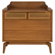 CÔMODA 4GV 90 CM X 45 CM C/TROCADOR ARES - NOZES/FIBRA CLARA - Foto 1