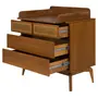 CÔMODA 4GV 90 CM X 45 CM C/TROCADOR ARES - NOZES/FIBRA CLARA - Foto 2