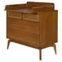 CÔMODA 4GV 90 CM X 45 CM C/TROCADOR ARES - NOZES/FIBRA CLARA - Foto 3