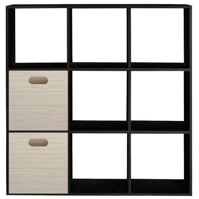 ESTANTE 128X128 C/2 CAIXAS CÉLULA - PRETO/NATURAL WASHED - Foto 1