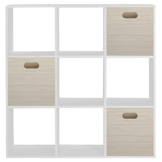 ESTANTE 128X128 C/3 CAIXAS CÉLULA - BRANCO/NATURAL WASHED - Foto 1