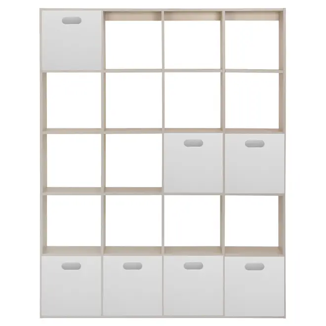 ESTANTE 170X212 C/7 CAIXAS CÉLULA - NATURAL WASHED/BRANCO - Foto 1