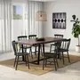 MESA COM 6 CADEIRAS 1,68 M NIARA/SKAND - PRETO/NOZES RÚSTICO - Foto 1