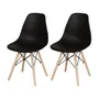 CONJUNTO COM 2 CADEIRAS EASY WOOD - FAIA/PRETO - Foto 1