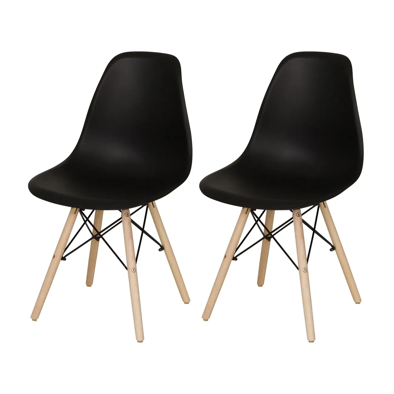 CONJUNTO COM 2 CADEIRAS EASY WOOD - FAIA/PRETO - Foto 1