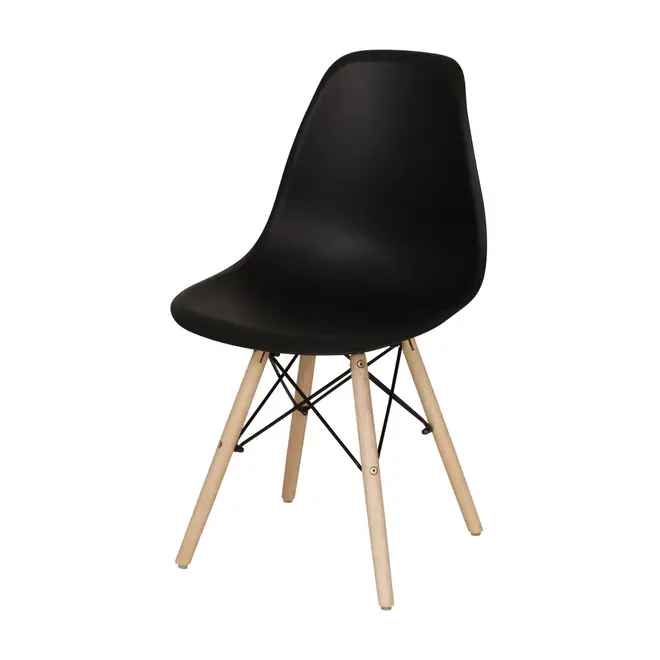 CONJUNTO COM 2 CADEIRAS EASY WOOD - FAIA/PRETO - Foto 2
