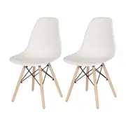 CONJUNTO COM 2 CADEIRAS EASY WOOD - FAIA/BRANCO - Foto 1